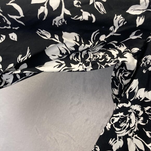 NWT Avenue Lighweight Floral Blazer Jacket Womens 18 Black White Ruched Sleeve - Picture 10 of 14